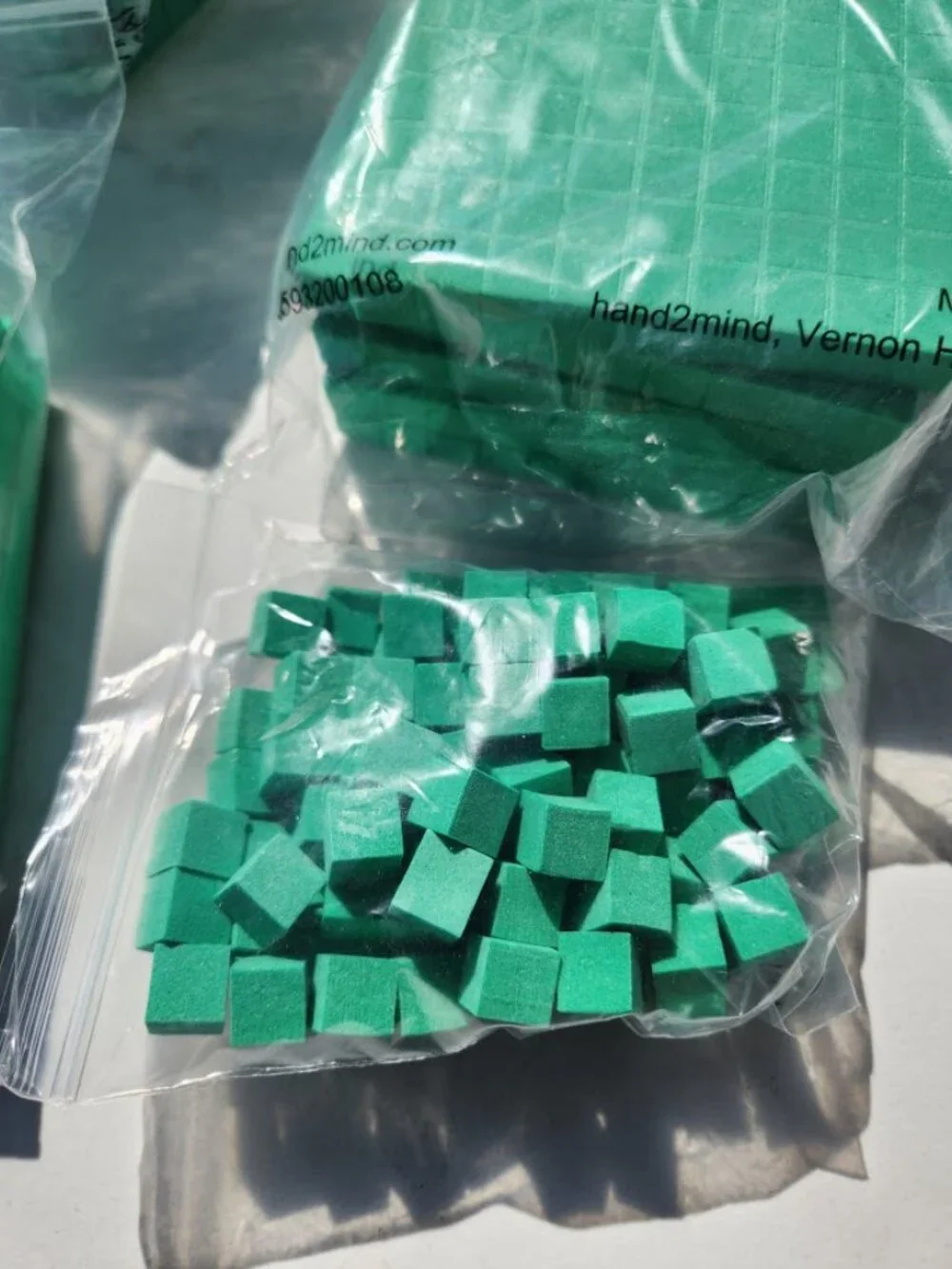 hand2mind Green Foam Base Ten Blocks  Place Value Addition Subtraction Rods Cube